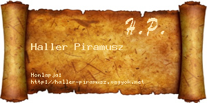 Haller Piramusz névjegykártya